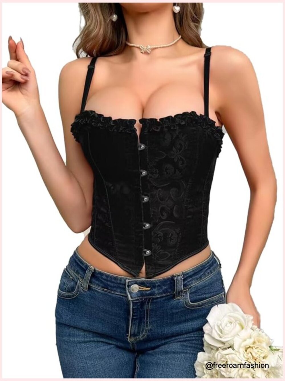 Lace Bustier Corset Crop Top Spaghetti Strap Going Out Top Shapewear